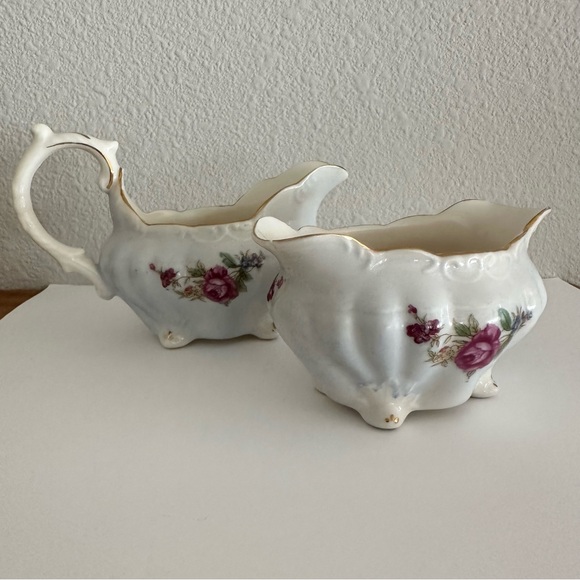 Floral Cream and Sugar Set vintage from the 1950s - Picture 8 of 9